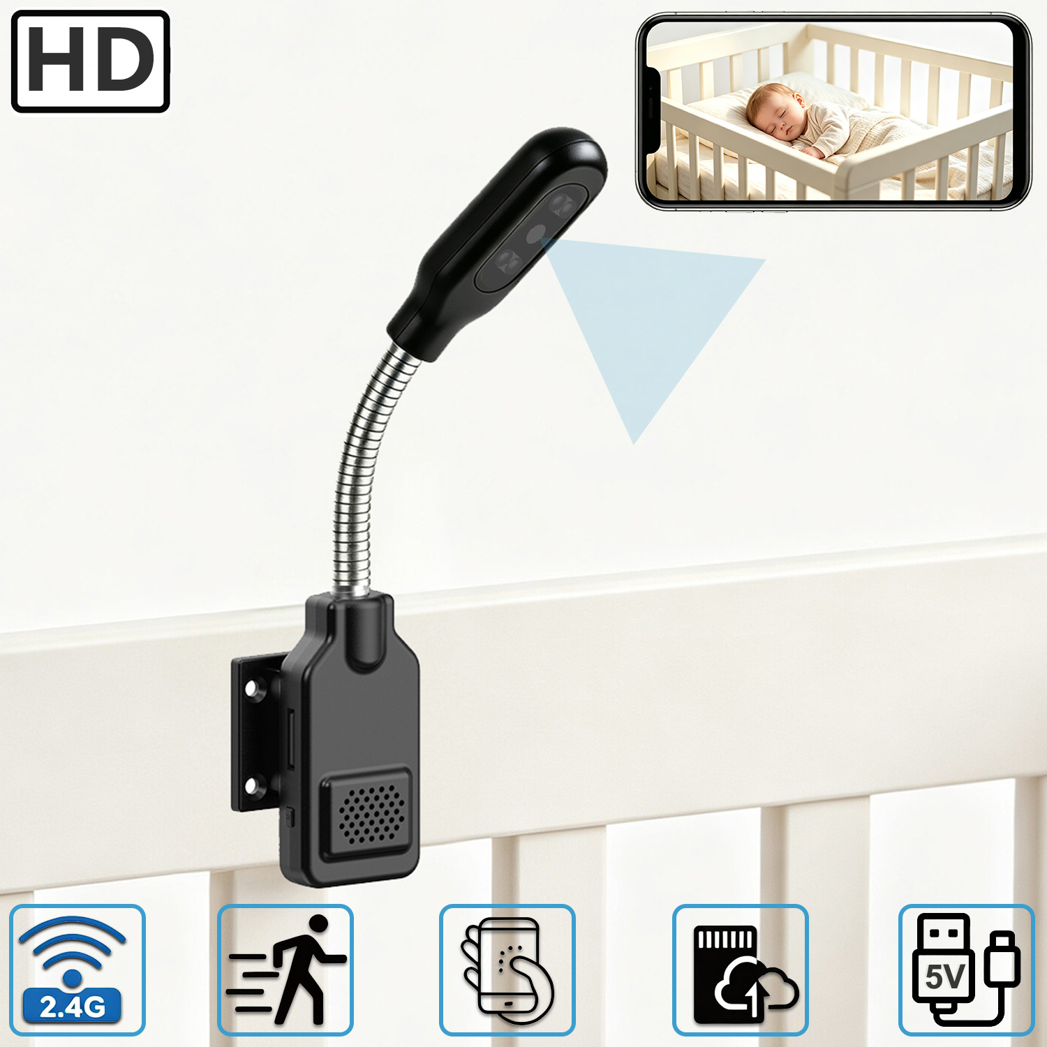 Hd Zero Camera - Гибкая камера-монитор для наблюдения за детьми