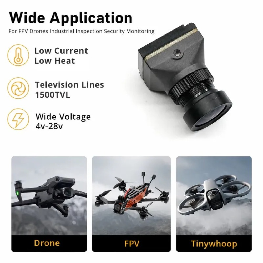 Fpv Camera - FPV-камера 1500TVL NTSC/PAL, 9.5г, CVBS, 125°